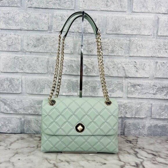 Kate Spade Natalia Quilted Leather Medium Flap Chain Shoulder Bag Crossbody - Picture 3 of 10